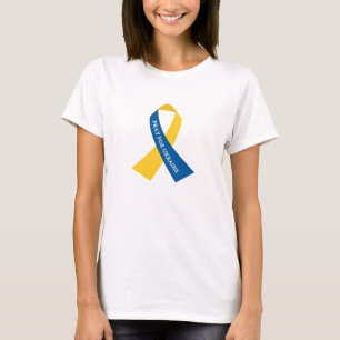 Pray for Ukraine Blue Yellow Ribbon T-shirt