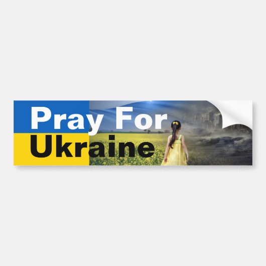 Pray for Ukraine Bumpersticker (Voorkant)