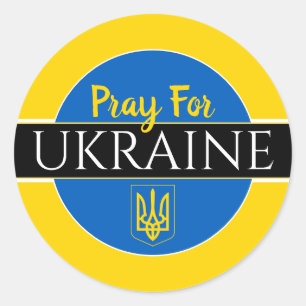 Pray for Ukraine Classic Round Sticker