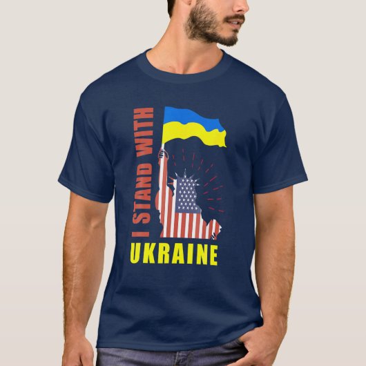 Pray for Ukraine Oekraïense Slava Ukraine T-shirt (Voorkant)