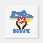 Pray for Ukraine - Peace & Love Magneet (Voorkant)