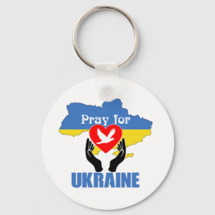 Pray for Ukraine - Peace & Love Sleutelhanger