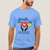 Pray for Ukraine - Peace & Love T-Shirt (Voorkant)