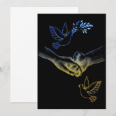 Pray for Ukraine, Realistic Couple Holding Hands 2 Bedankkaart (Voorkant / Achterkant)