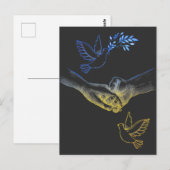 Pray for Ukraine, Realistic Couple Holding Hands 2 Briefkaart (Voorkant / Achterkant)