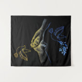 Pray for Ukraine, Realistic Couple Holding Hands 2 Wandkleed (Voorkant (horizontaal))