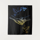 Pray for Ukraine, Realistic Couple Holding Hands 2 Wandkleed (Voorkant)