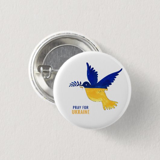 Pray for Ukraine Ronde Button 3,2 Cm (Voorkant /achterkant)