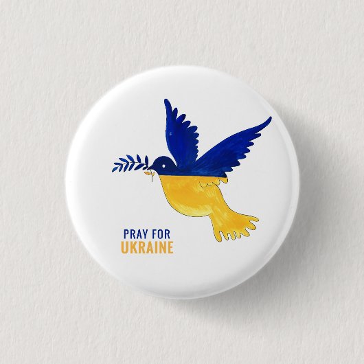 Pray for Ukraine Ronde Button 3,2 Cm (Voorkant)