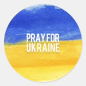 Pray for Ukraine Round Sticker (Voorkant)