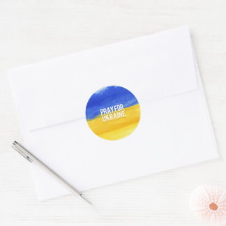 Pray for Ukraine Round Sticker