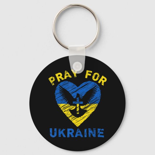 Pray for Ukraine Sleutelhanger (Voorkant)