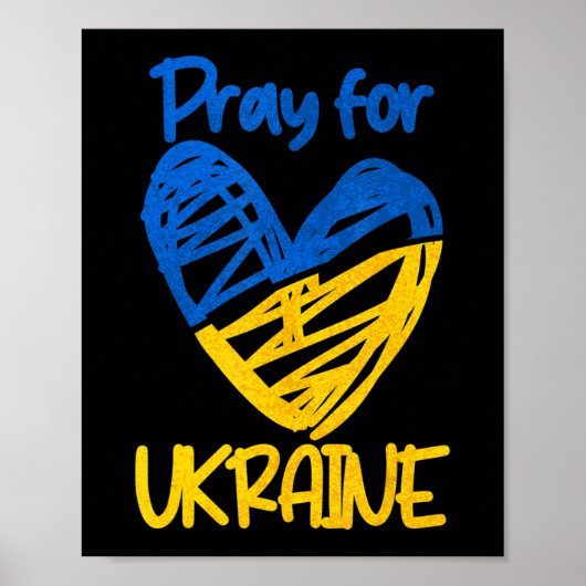 Pray for Ukraine Stand with Ukraine Support Oekrai Poster (Voorkant)