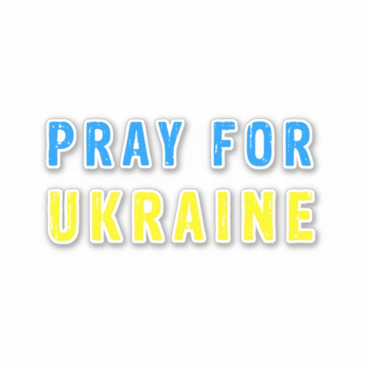 Pray for Ukraine Sticker (Voorkant)