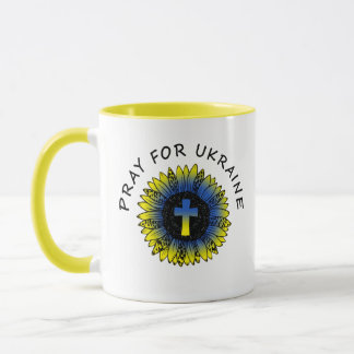 Pray for Ukraine Sunflower and Cross Mok