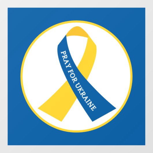 Pray for Ukraine Support Ribbon Raamsticker (Vel)