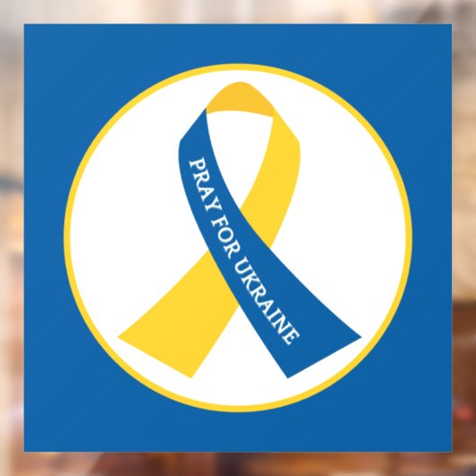 Pray for Ukraine Support Ribbon Raamsticker (Vel 2)