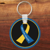 Pray for Ukraine Support Ribbon Sleutelhanger (Voorkant)