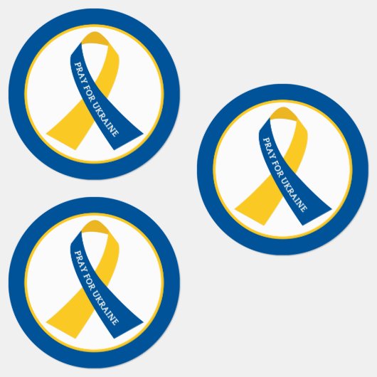Pray for Ukraine Support Ribbon Waterproof Labels (Groep)