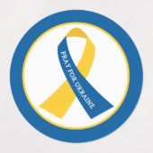 Pray for Ukraine Support Ribbon Waterproof Labels (Design 2)