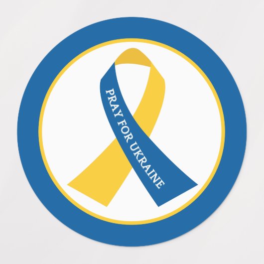 Pray for Ukraine Support Ribbon Waterproof Labels (Design 2)