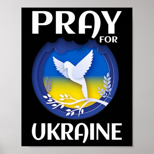 Pray For Ukraine Support Ukrainian  Poster (Voorkant)