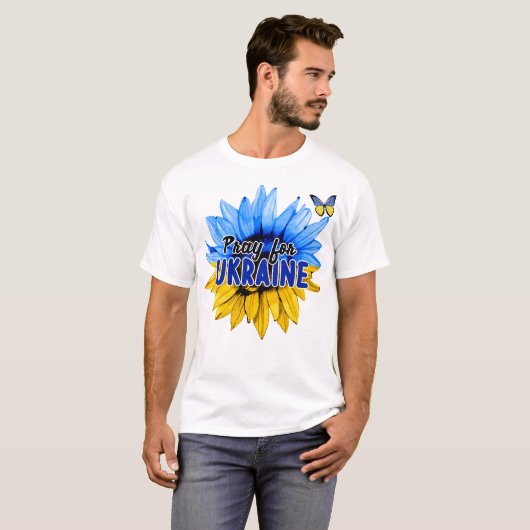 Pray for Ukraine T-Shirt (Voorkant volledig)