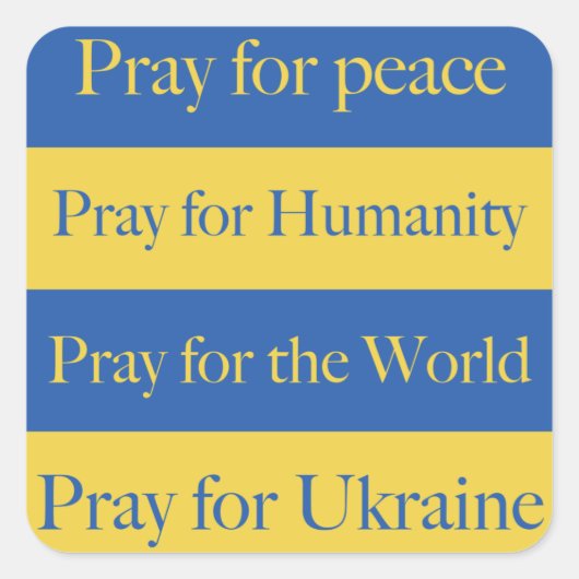Pray for Ukraine Vierkante Sticker (Voorkant)