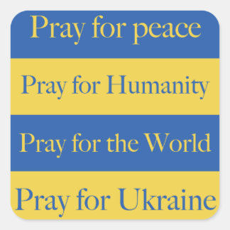 Pray for Ukraine Vierkante Sticker