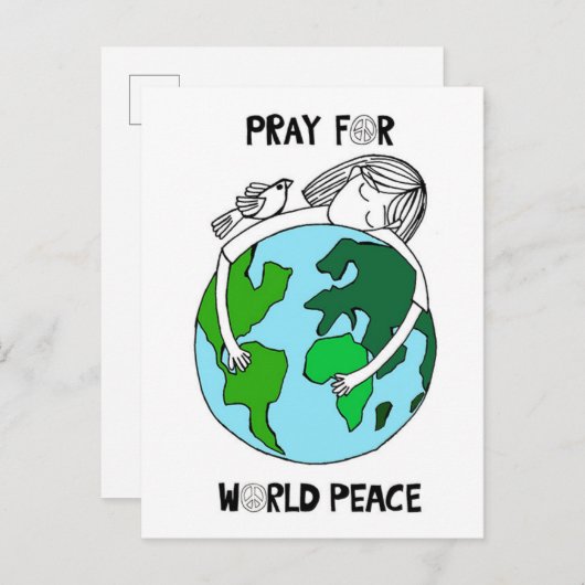 Pray for World Peace Briefkaart (Voorkant / Achterkant)