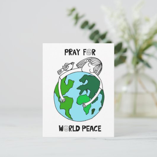 Pray for World Peace Briefkaart (Staand voorkant)