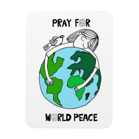 Pray for World Peace Magneet (Verticaal)