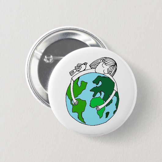 Pray for World Peace Ronde Button 5,7 Cm (Voorkant /achterkant)