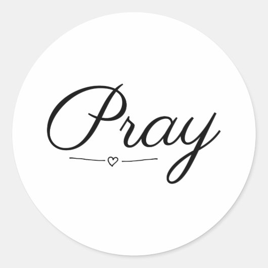 Pray, geloof, scripts ronde sticker (Voorkant)
