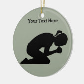 Pray Hard. Er is macht in gebed. Keramisch Ornament (Links)