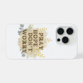 Pray, Hope, Don't Worry Floral IPhone Case Hoesje (Achterkant horizontaal)