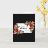 Pray Hope Dont Worry St Padre O Religious Kaart (Gele Bloem)