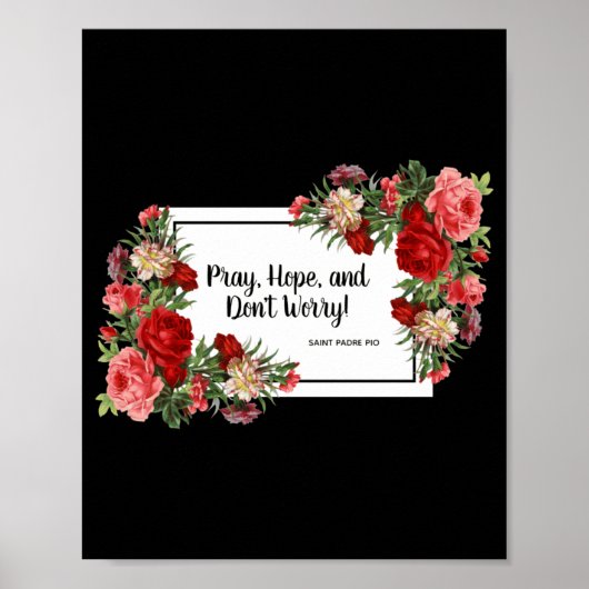 Pray Hope Dont Worry St Padre O Religious Poster (Voorkant)