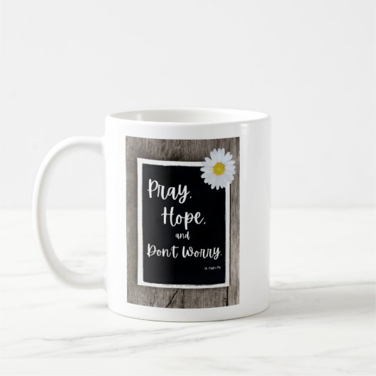 Pray, Hope en Don't Worry Koffiemok (Links)