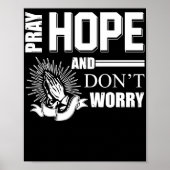 Pray Hope en Don't Worry Padre Pio katholiek Poster (Voorkant)