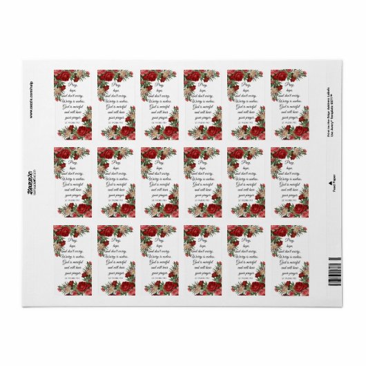 Pray Hope en Don't Worry St. Padre Pio Etiket (Full Sheet)