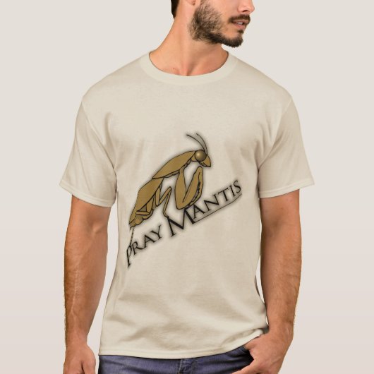Pray Mantis bruin zwart mannen insect t-shirt (Voorkant)