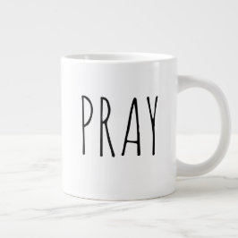 Pray Modern Black White Farmhouse Grote Koffiekop