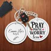 Pray More Worry Less Christian Quote Custom Sleutelhanger