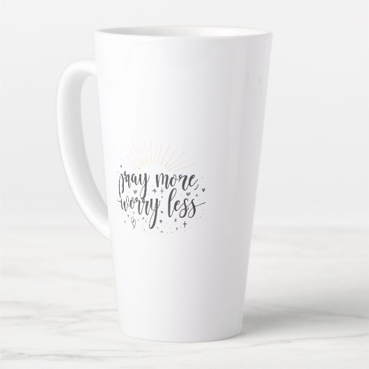 Pray More Worry Less Mug Latte Mok (Linkerhoek)