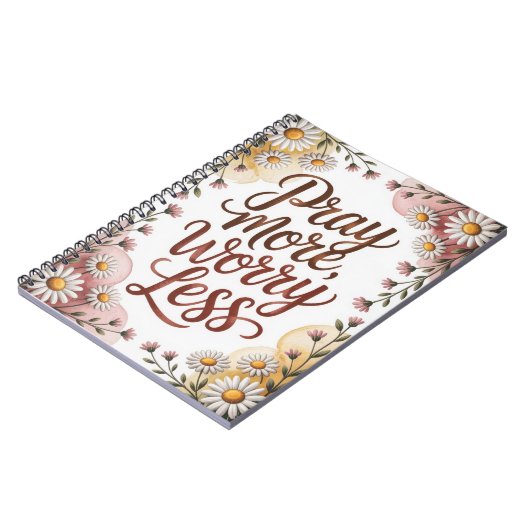 Pray more worry less notebook notitieboek (Linkerzijde)
