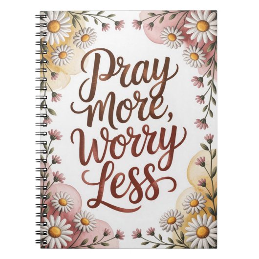 Pray more worry less notebook  notitieboek (Voorkant)