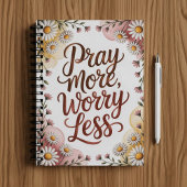 Pray more worry less notebook notitieboek