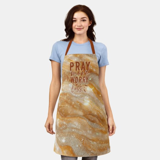 Pray More Worry Less Schort (Gedragen)