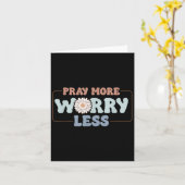 Pray More Worry Less Sunflower Motivation Kaart (Gele Bloem)